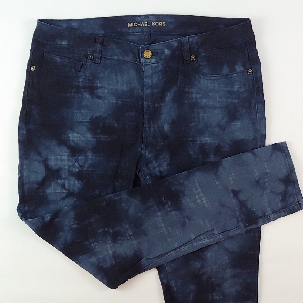 Michael Kors Dark Tie-Dye Skinny Jeans